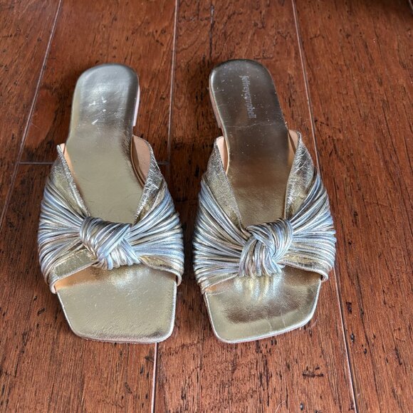 Jeffrey Campbell Slide Sandals. Gold and Silver. Size 9. - Picture 4 of 7